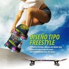 Skateboard Skateboard With LED Light Wheels, Christmas Gift, Unique Designs - Blue - View 5