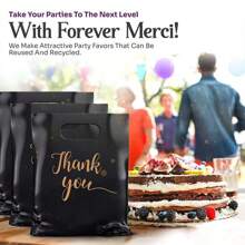 20 cái Chất rắn Có màu sắc Qủa tặng Gói hàng Túi ( Cảm ơn ) Túi xách - 20 miếng đen cảm ơn bạn - Xem 5