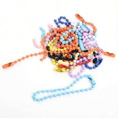 100入組彩色球珠鏈,適用於鑰匙扣/玩具/標籤連接器家庭裝飾diy手工珠寶配件