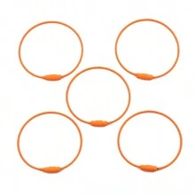 5pcs 1.5mm Thick 150mm Long Steel Wire Rope Key Ring With Colored Spray Paint, Diy Jewelry Making Accessories, Baking Varnish Steel Ring, Creative Pendant Accessories