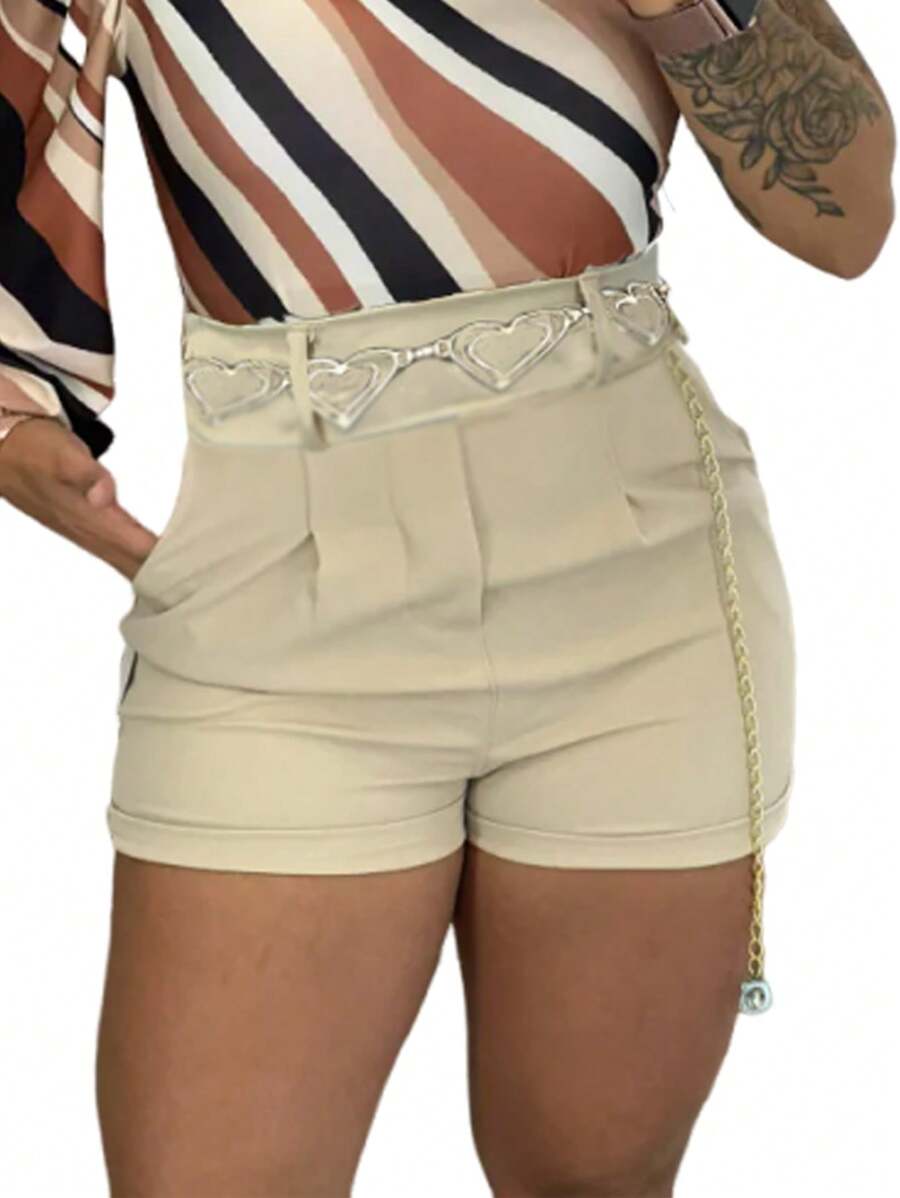 Women Shorts - 米色 - 查看 1