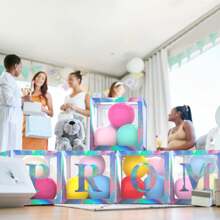 1 pièce Boîte à lettres transparente personnalisée pour anniversaire, mariage, boîte à ballons avec nom, décorations pour 1er anniversaire, miel/chérie/chéri, décorations de Noël, grande boîte transparente, décorations pour fête, décoration de maison, décoration de cheminée, boîte de douche (les matériaux en papier sont sujets à la casse)