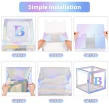 1 pièce Boîte à lettres transparente personnalisée pour anniversaire, mariage, boîte à ballons avec nom, décorations pour 1er anniversaire, miel/chérie/chéri, décorations de Noël, grande boîte transparente, décorations pour fête, décoration de maison, décoration de cheminée, boîte de douche (les matériaux en papier sont sujets à la casse)