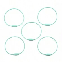 5pcs 1.5mm Thick 150mm Long Steel Wire Rope Key Ring With Colored Spray Paint, Diy Jewelry Making Accessories, Baking Varnish Steel Ring, Creative Pendant Accessories