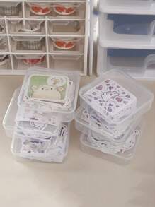 1pc Small Transparent Storage Box With Hinged Lid - Clear - View 4