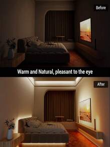 纯色不可调光白色 LED 灯带，USB 柔性照明带，白色直背光灯适用于房间、卧室、厨房、橱柜、客厅装饰，1M/2M/3M/4M/5M/10M，60/120/180/300/600/1200LED - 白色 - 查看 5