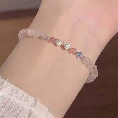 1개 요정 스타일의 크리스탈 비즈 브레이슬릿, 인기, 미니멀리즘, 달콤한 소녀 스타일, 베스트 프렌즈 매칭