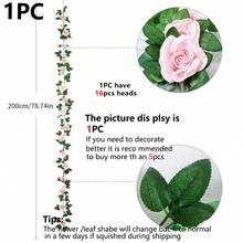 1入假薔薇藤蔓diy花圈材料,婚禮現場裝飾,家庭臥室、客廳、浴室牆面裝飾材料,戶外花園,學校生日派對用品,情人節和新年裝飾