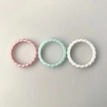 Conjunto De 3 O 10 Anillos De Silicona Trenzada Delgados Para Mujeres, Diseño Deportivo Y Flexible