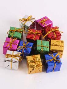 12pcs New Christmas Tree Decoration Christmas Daily Necessities Christmas Gifts Multi Pack Beaded Chain Square Elderly Gift Bag - Multicolor - View 2