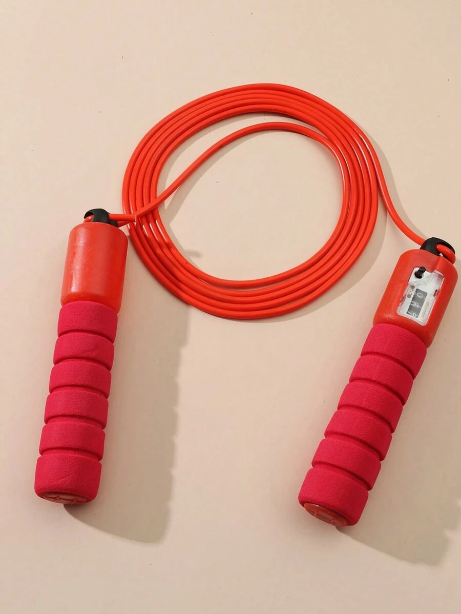 1pc Fitness Professional Counting Jumping Rope - Red - View 1