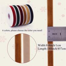 5 码咖啡棕色丝带蕾丝工艺丝带适用于圣诞装饰、礼品包装、珠宝工艺、吊坠项链、圣诞节 - 咖啡棕 - 查看 3