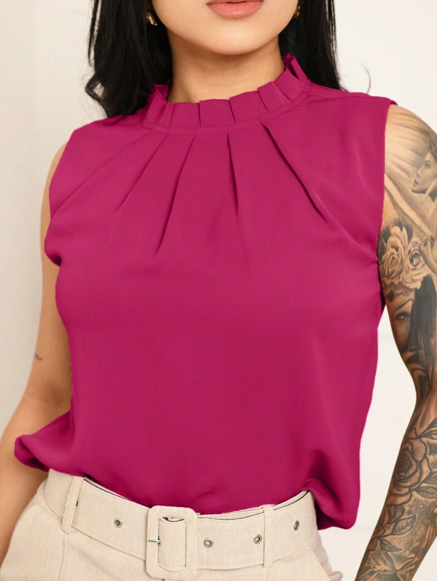 Women Tank Tops & Camis - 玫紅色 - 查看 1