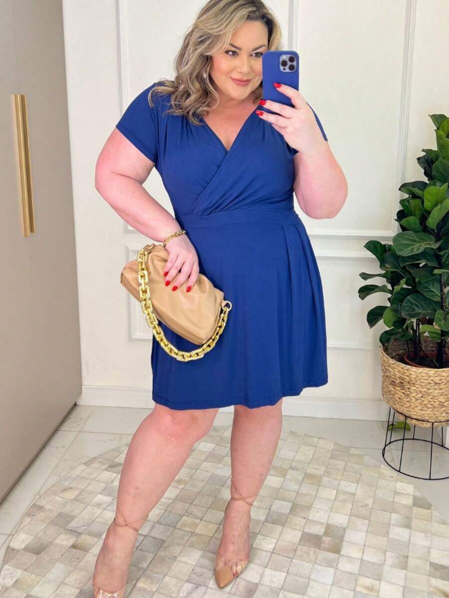 Plus Size Dresses - Màu xanh hải quân - Xem 1