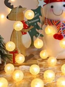 1pc 1.5/3M Champagne Colored Thread Ball Decorative Light String, Indoor, Room, Bedroom Wall Decorative Light String, Christmas Tree Decorative Light String, Christmas Desktop Decor Light, Battery Power Supply, Suitable As A Gift For Friends