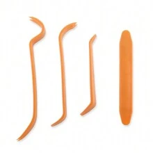 4入組汽車板件拆卸工具汽車收音機面板門夾縫修剪板塊卸除安裝器工具套裝 - 橘色 - 查看 3