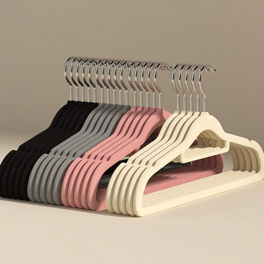 Black Velvet Clothes Hangers - Black - View 1