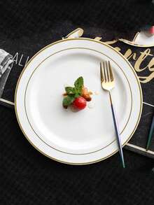 20 件/包 26 厘米金边盘子 圣诞礼物 - 彩色 - 查看 2