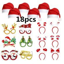 1 Set Random Style Christmas Decoration Glasses Set, Holiday Christmas Gift, Hats, Headbands, Clapping Circles, Wholesale - Black and White - View 9