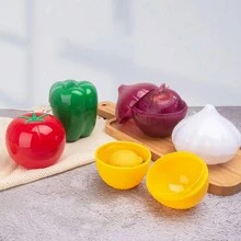 1 Pieza Caja De Almacenamiento De Vegetales De Plástico Pp Para Frutas, Cebollas, Ajo, Limón Y Bol De Conservación De Alimentos - Blanco - Ver 3