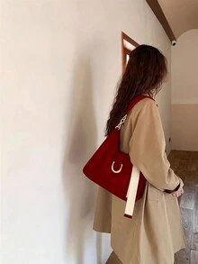 今年流行腋下链红色包包女2023新款高端质感小众单肩新娘结婚包 - 紅色 - 查看 6