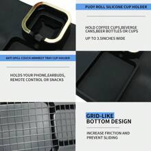 pudy roll 1 pieza Portavasos para sofá antideslizante de silicona con diseño patentado - Negro - Ver 7