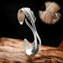 New Arrival Adjustable Feather Cuff Bracelet- Fashionable And Comfortable Unisex Jewelry