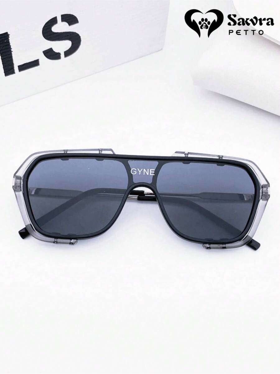 Lentes de sol tipo aviador piloto para hombre accesorios de moda - Negro - Ver 1