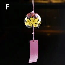 1 pezzo Campana a vento in vetro dipinto, stile giapponese carino, ornamento, ciondolo, decorazione per casa, arredamento stanza, decorazione parete