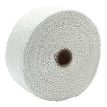 PowerMotor 機車排氣管隔熱包帶玻璃纖維帶,6入組不銹鋼吊帶和保護套,適用於enduro比賽,白色,5cm X 5m - 白色 - 查看 2