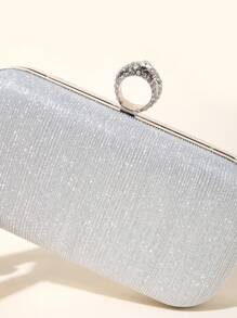Bolso de mano de noche de mujer elegante, brillante, con lentejuelas y de lujo, bolso minimalista brillante y purpurina, bolso cuadrado brillante perfecto para fiestas, bodas, galas, cenas y cócteles