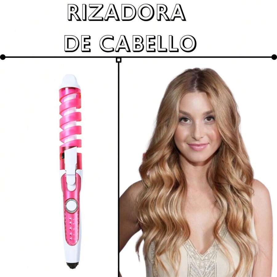 Rizadora Plancha Para Cabello Cerámica Tenaza De Pelo - Rosa - Ver 1