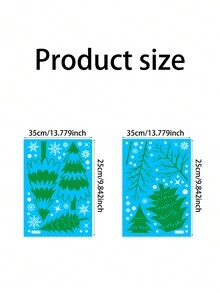 2pcs Christmas Themed Electrostatic Glass Stickers For Party Window Decoration - Multicolor - View 5