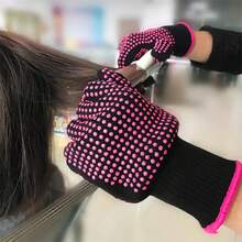 1 件裝耐熱捲髮手套,矽膠材質,適用於美髮沙龍 - 玫紅色 - 查看 5