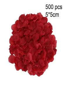 500入組非織布紅色玫瑰花瓣,適用於婚禮/酒吧/情人節/假期/派對/求婚/家庭裝飾,尺寸: 5 * 5cm