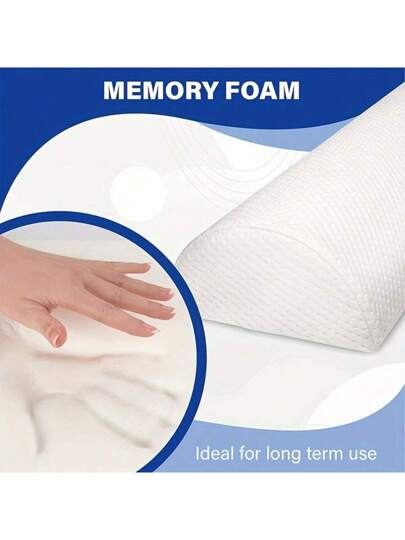 1pc Leg Pillow, Lumbar Support Office Foot Rest, Slow Rebound Latex Waist Kussen Wedge Roll Cushion Lower Back, Relax, Maternity Bedding, Home view 4