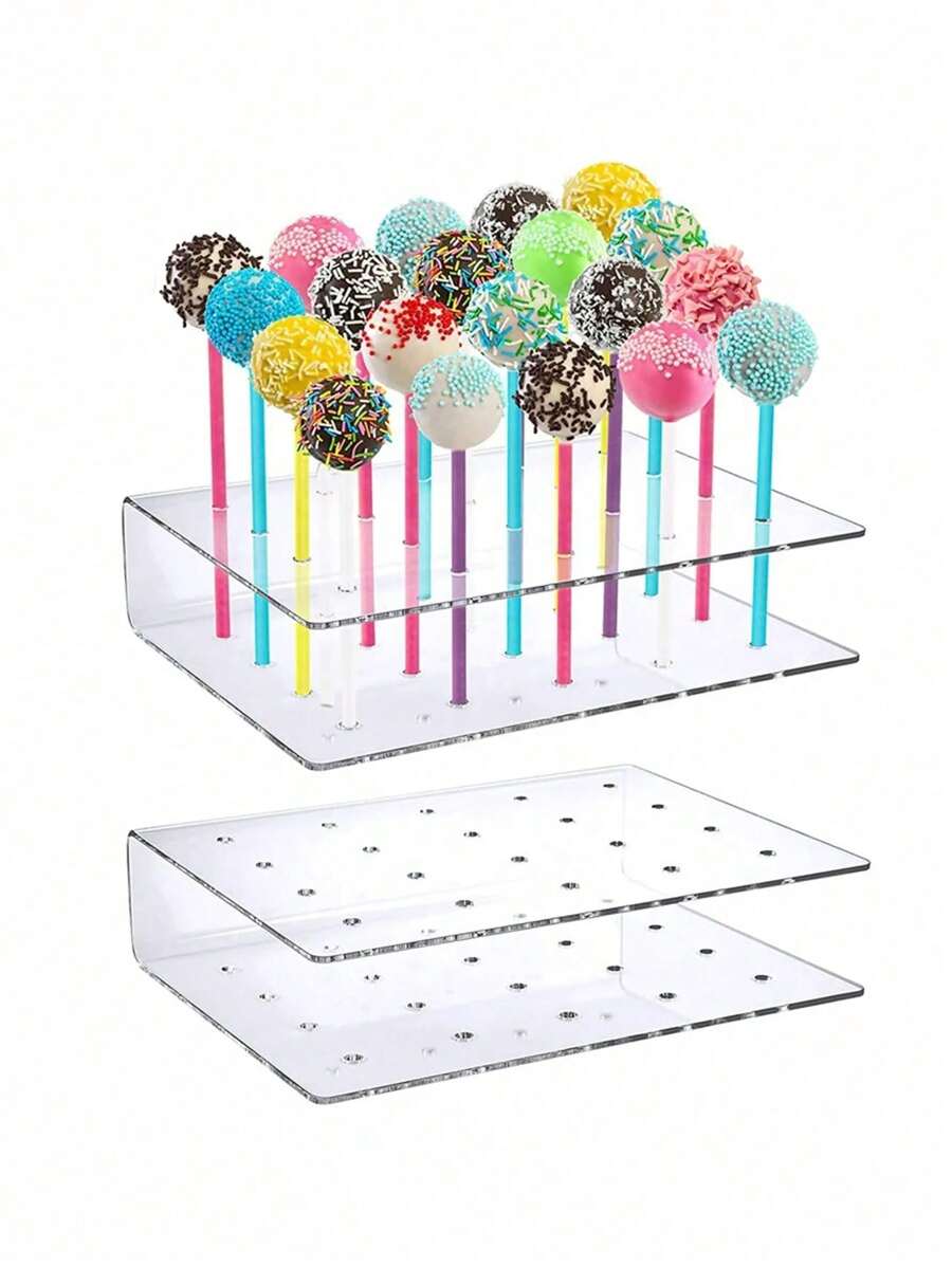 20holes Transparent Acrylic Cake & Dessert Stand, Lollipop & Cupcake