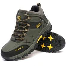 Men's Lace-Up Sports Shoes, Fashionable And Comfortable PU Leather Outdoor Anti-Slip Men's Boots, Breathable Casual Hiking Shoes For Autumn