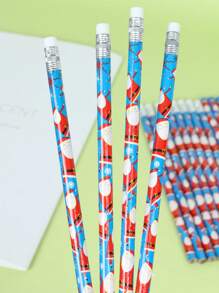 5pcs Blue Santa Claus Design Student Special Pencils - Blue - View 1