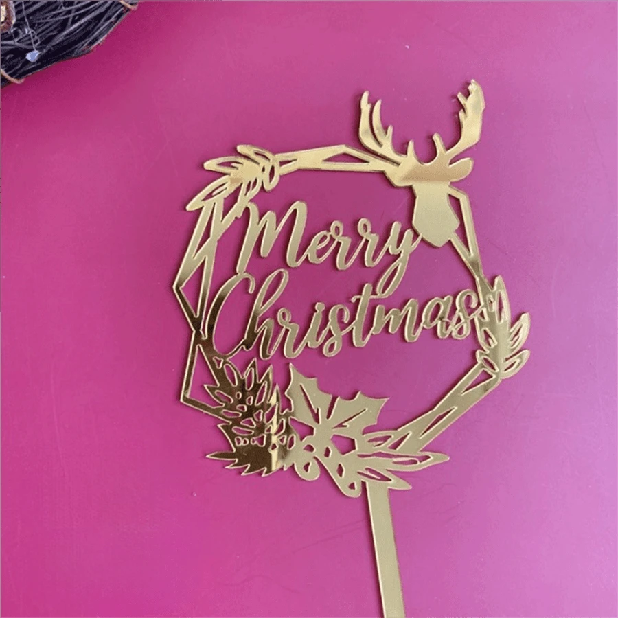 1 件聖誕蛋糕裝飾製造商直接供聖誕派對蛋糕插片、甜點桌裝飾用品、蛋糕裝飾用品、烘焙裝飾用品、派對裝飾用品