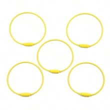 5pcs 1.5mm Thick 150mm Long Steel Wire Rope Key Ring With Colored Spray Paint, Diy Jewelry Making Accessories, Baking Varnish Steel Ring, Creative Pendant Accessories