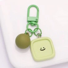 1pc Unisex Flower Heart Smiling Face Resin Keychain, Colorful Candy Ball Charm For Bags - Multicolor - View 5