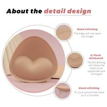 2pcs Swimsuit Bra Pads Sewing Inserts Enhancers Sporting Chest Pads Gathered Bra Accessories For Women - Apricot - View 6