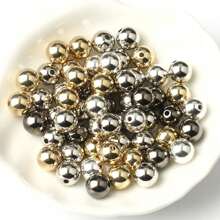3 4 6 8 10 12mm 30-500pcs Gold Silver Color Plated CCB Round Seed Spacer Loose Beads For Jewelry Making Findings