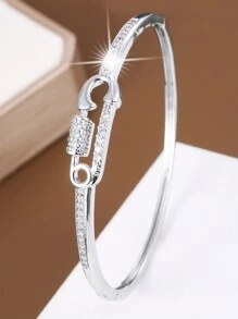 1pc Fashionable Pin Shaped Decor Elegant Women's Ring - White - View 2