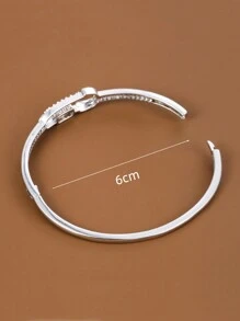 1pc Fashionable Pin Shaped Decor Elegant Women's Ring - White - View 5