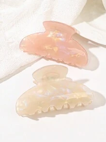 Paquete de 2 pinzas para el cabello con diseño de media luna iridiscente de color naranja acetato con efecto mármol, accesorios elegantes para el cabello para mujeres, fiestas, bailes y té, paseo por la calle, pinzas, sujetadores y recogedor de cabello