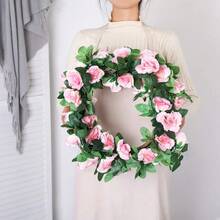 1入假薔薇藤蔓diy花圈材料,婚禮現場裝飾,家庭臥室、客廳、浴室牆面裝飾材料,戶外花園,學校生日派對用品,情人節和新年裝飾