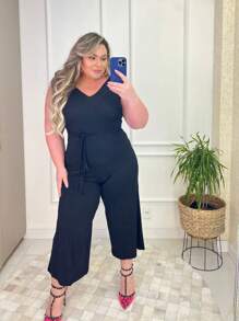 Plus Size Jumpsuits - màu đen - Xem 3