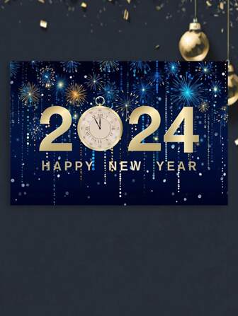 1pc-2024 New Year Background Cloth Holiday Party Decoration Supplies Scene Layout New Year Party Photo Background Banner